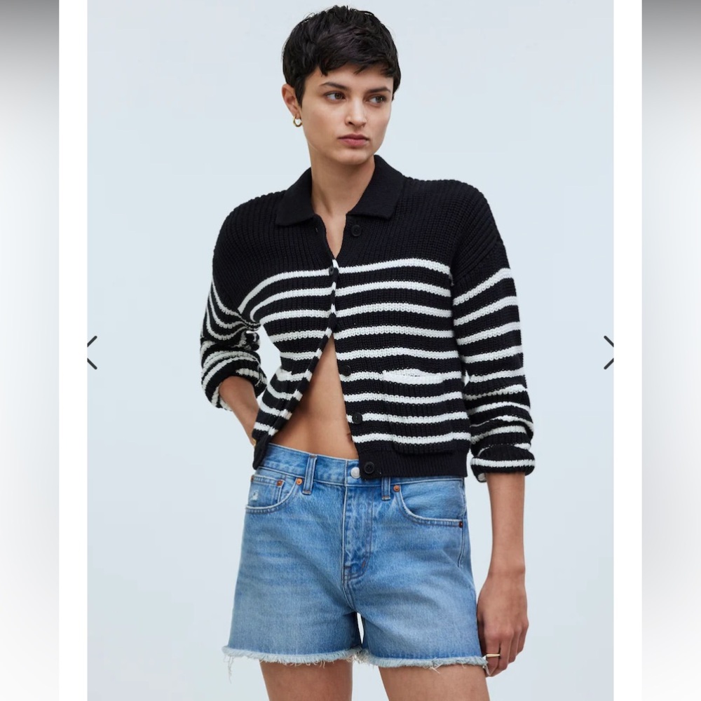 Madewell Relaxed Mid-Length Denim Shorts in Bonavie Wash: Raw-Hem Edition
